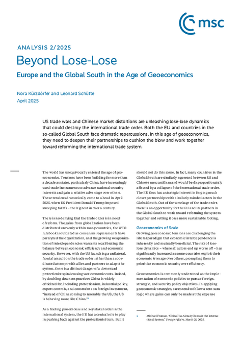 Beyond Lose-Lose: Europe and the Global South in the Age of Geoeconomics